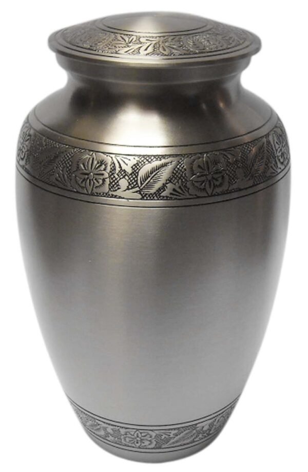 Gray Floral Urn